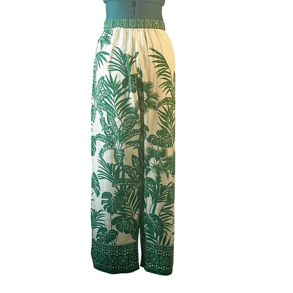 NWT! Velvet by Graham & Spencer Iris Palm Print Pants Women’s Large | Casual - Picture 6 of 9
